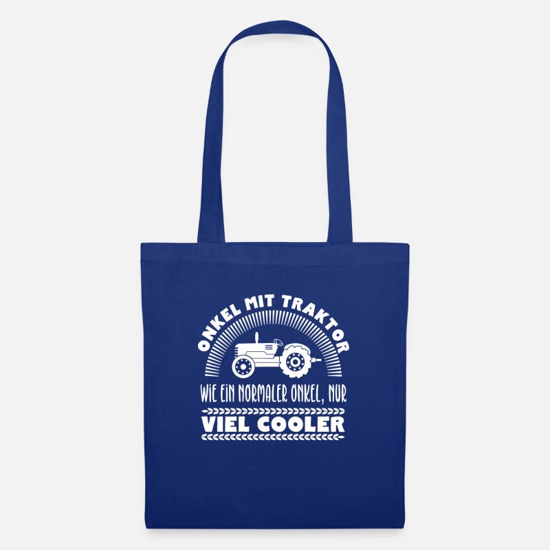 Onkel mit Traktor - Stoffbeutel - Royalblau