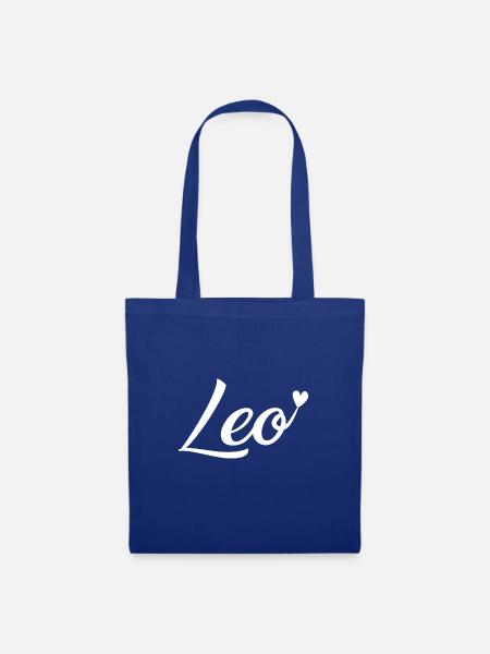 Mein Name ist Leo T-Shirt mit Herz Vorname Kind - Stoffbeutel - Royalblau