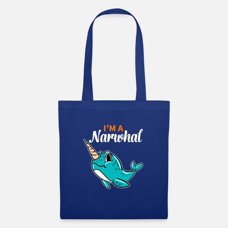 Ich bin ein Narwhal-Einhorn des Meeres Lustiger Sea Whale - Stoffbeutel - Royalblau