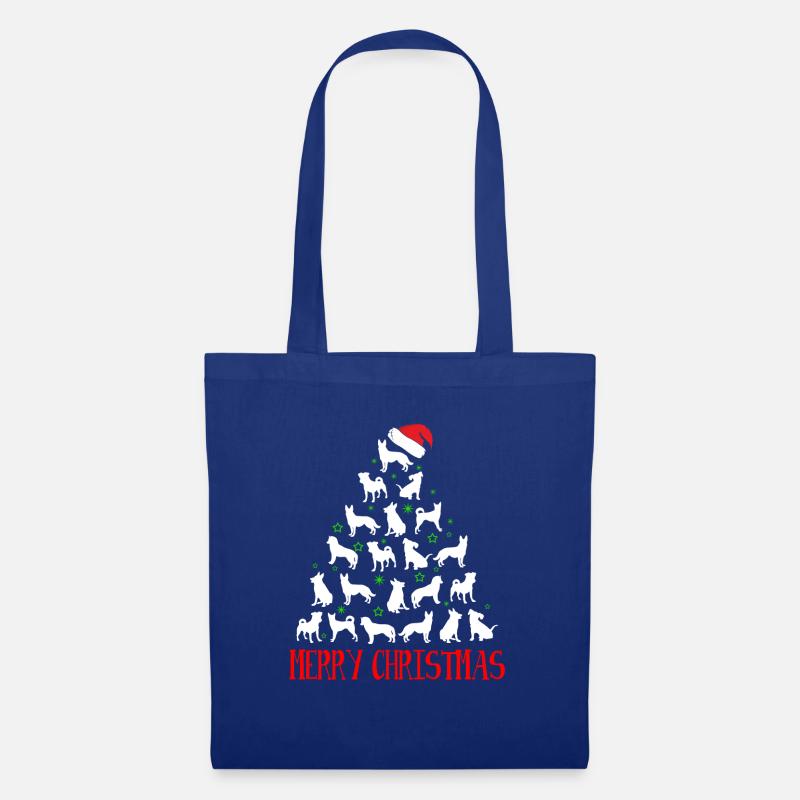 Hunde Weihnachtsbaum - Stoffbeutel - Royalblau