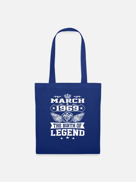 50. Geburtstag März 1969 Die Geburt der Legende - Stoffbeutel - Royalblau
