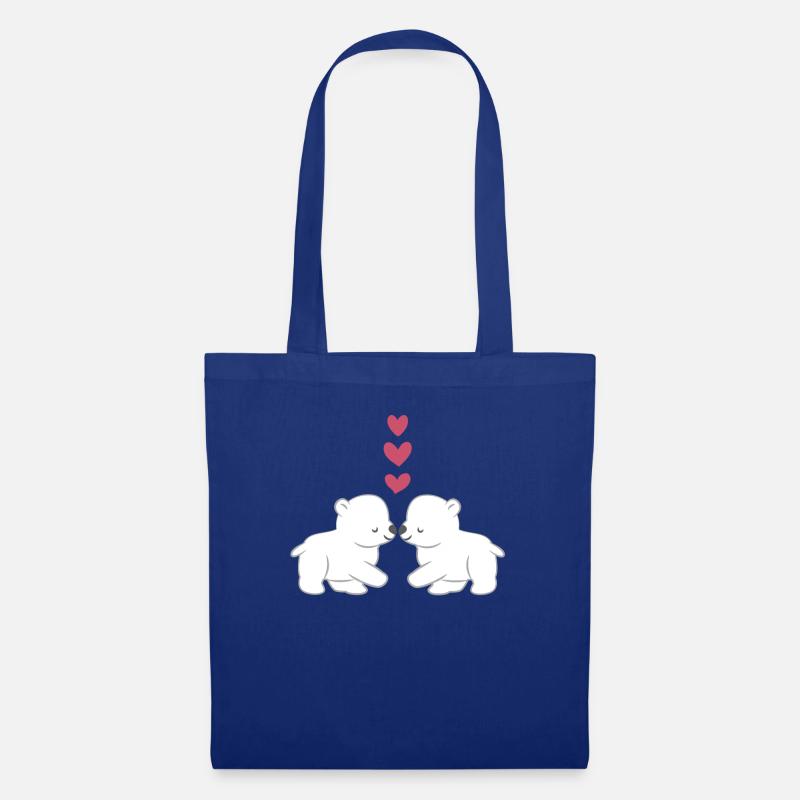 Eisbär– Eisbären - Valentinstag - Geschenk - Paar - Stoffbeutel - Royalblau
