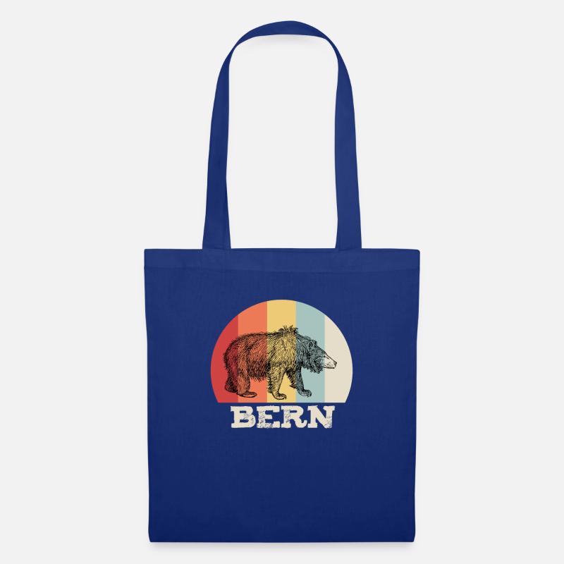 Bern Vintage Retro Bär Geschenkidee - Stoffbeutel - Royalblau