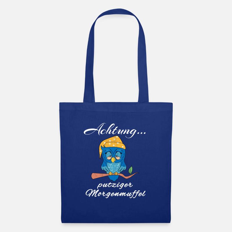 Damen Süße Eule Morgenmuffel Langschläfer Geschenk - Stoffbeutel - Royalblau