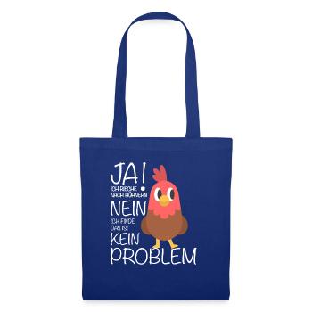 Huhn Lustig Spruch Geschenkidee Bauer Hühner - Stoffbeutel - Royalblau - Vorne