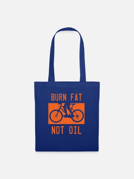 Burn Fat Biker SHIRT - Not oil Geschenkidee - Stoffbeutel - Royalblau
