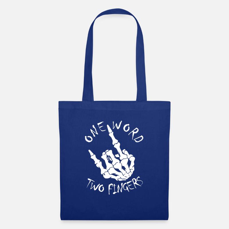 Pommesgabel Devil Horns Heavy Metal Rocker Hand - Stoffbeutel - Royalblau