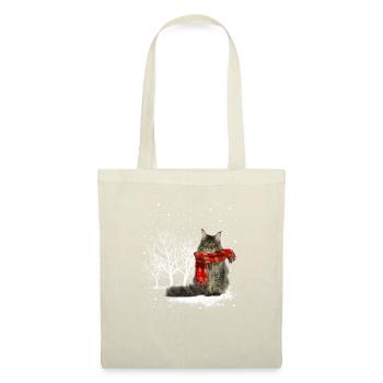 Chat des neiges Maine Coon en hiver - Sac en tissu - nature - Devant