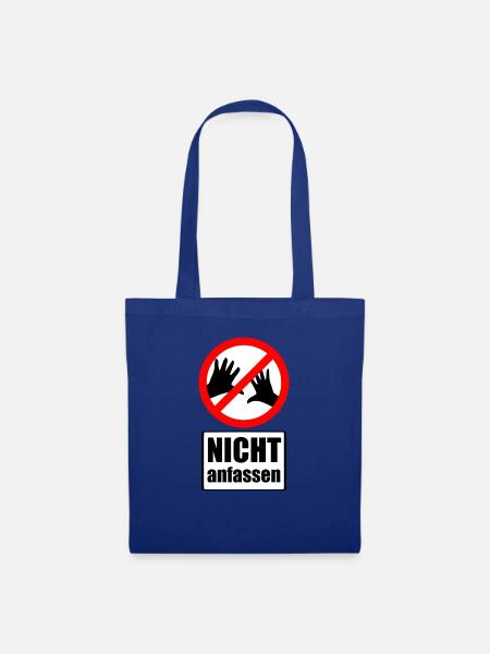 Nicht anfassen - Verkehrsschild - fun4m3 - Stoffbeutel - Royalblau