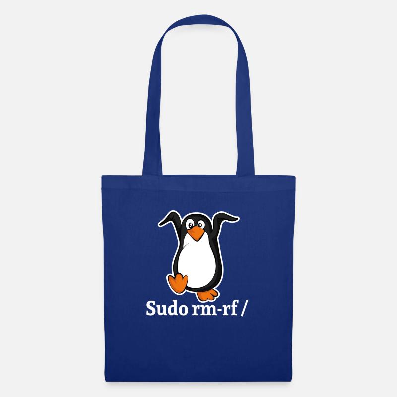 Tux Linux Pingouin Sudo Rm Rf | Computerfreak Hack - Sac en tissu - bleu royal