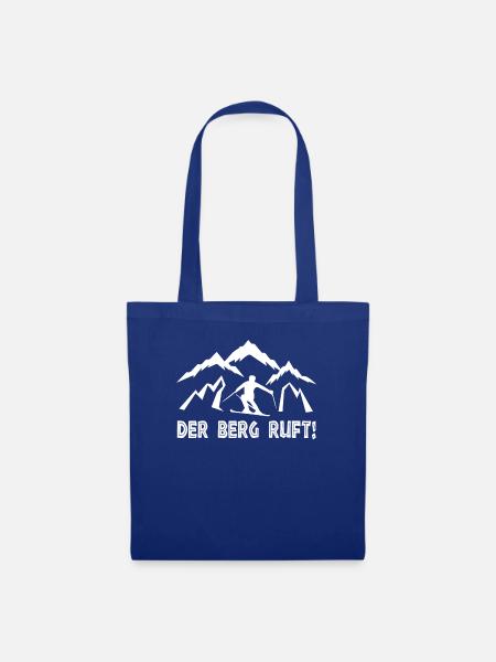 Der Berg ruft - SHIRT - Ski Geschenkidee - Stoffbeutel - Royalblau