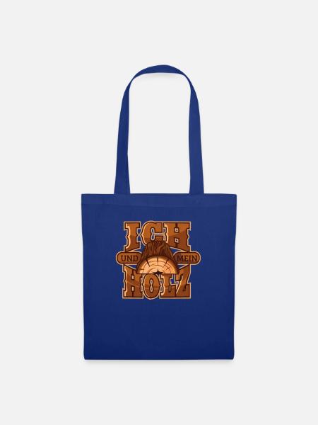 Ich und mein Holz wahre Liebe Holzfäller Tischler - Stoffbeutel - Royalblau