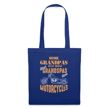 MotorShirt , GRANDPAS MOTORCYCLES , Geschenk - Stoffbeutel - Royalblau - Vorne