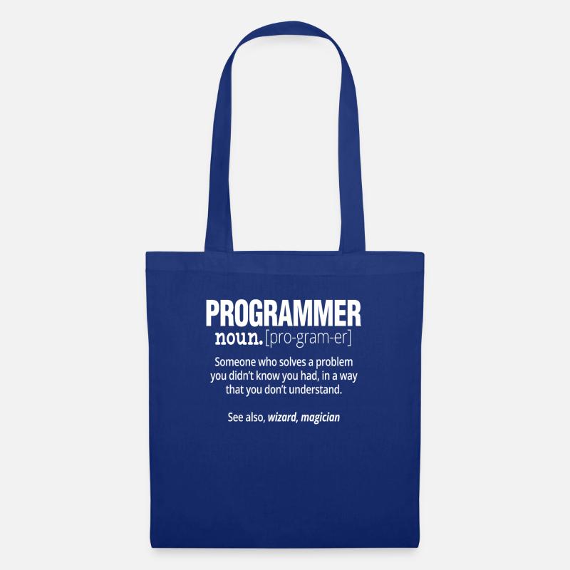Programmer Noun Funny Software Engineer Coder - Tote Bag - royal blue