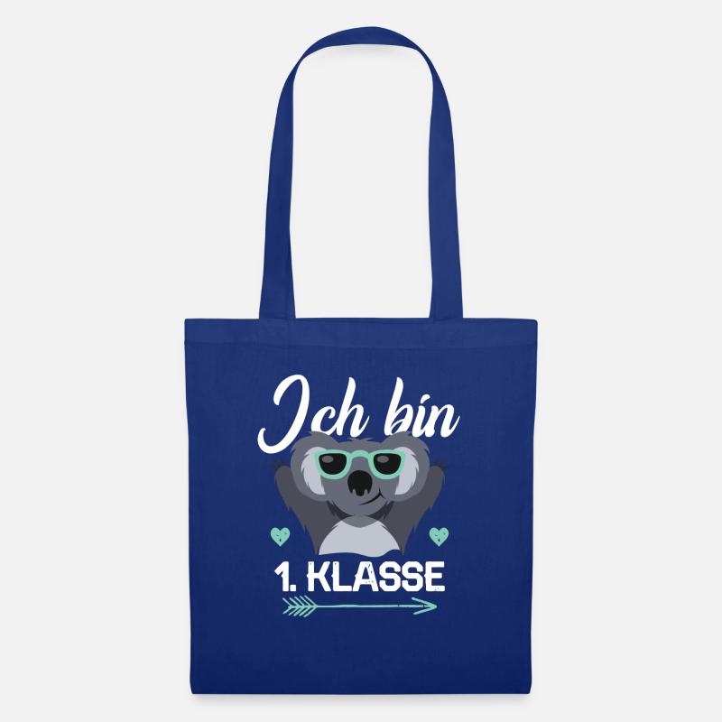 Ich bin 1. Klasse Einschulung Schulkind Kind Koala - Stoffbeutel - Royalblau