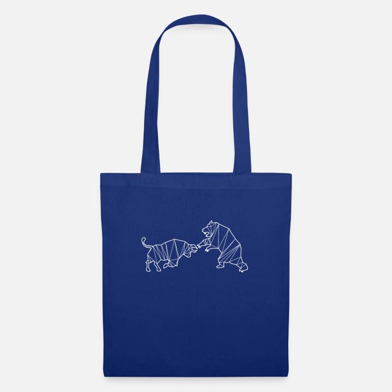Bull vs Bear Artwork - Stoffbeutel - Royalblau