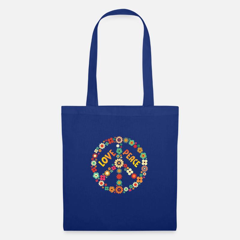 LOVE PEACE - Stoffbeutel - Royalblau