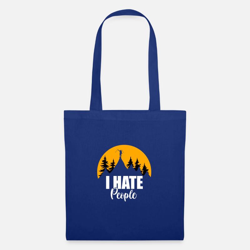 I hate People Tshirt Ich hasse Menschen - Stoffbeutel - Royalblau