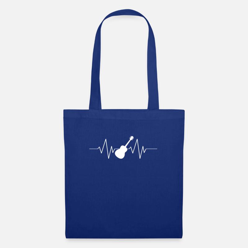 Geschenkidee für Gitarrenspieler Herzschlag Gitare - Stoffbeutel - Royalblau
