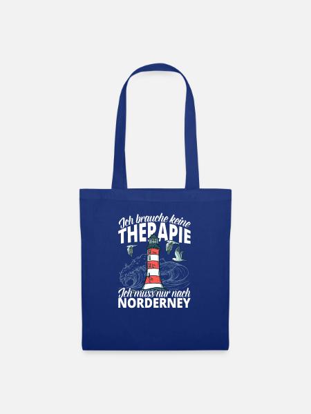Keine Therapie Norderney Leuchtturm Geschenk - Stoffbeutel - Royalblau