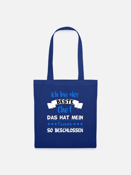 Ich bin der beste Chef Führungskraft Team Geschenk - Stoffbeutel - Royalblau