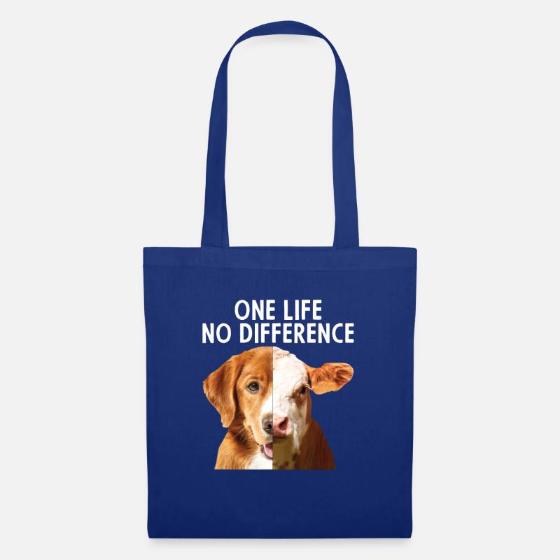 Vegan - One life no difference - Tote Bag - royal blue