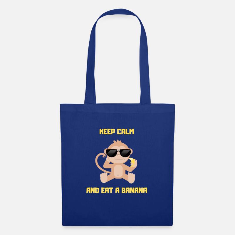 keepcalm and eat a banana Affe, Sonnenbrille - Stoffbeutel - Royalblau