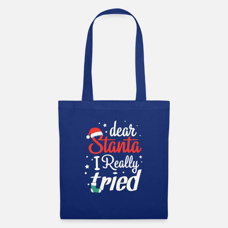 DEAR STANTA I REALLY TRIED - Stoffbeutel - Royalblau