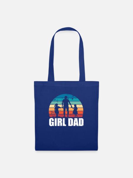 Mädchen Papa Sonnenuntergang Vater von Mädchen Vatertag Geschenk - Stoffbeutel - Royalblau