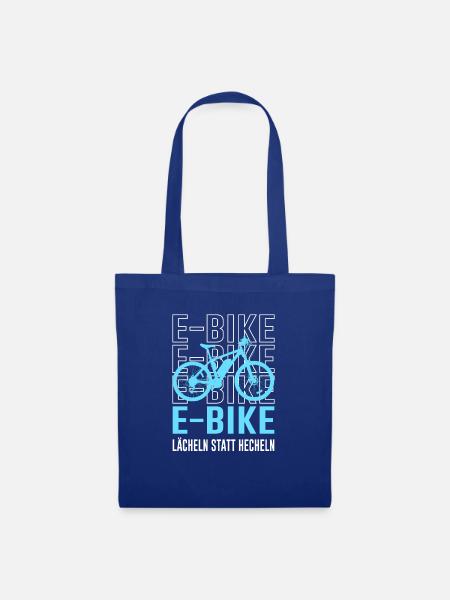 E-Bike Lächeln statt hecheln Spruch Fahrrad - Stoffbeutel - Royalblau