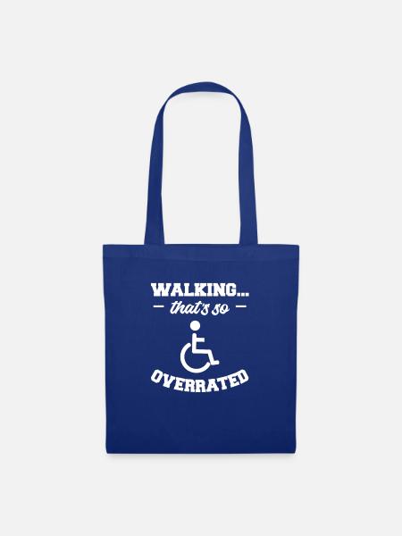 Walking That's So Overrated Leg Amputation Amputee - Stoffbeutel - Royalblau