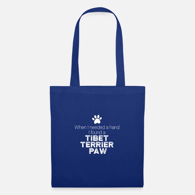 Hand Tibet Terrier Pfote - Stoffbeutel - Royalblau