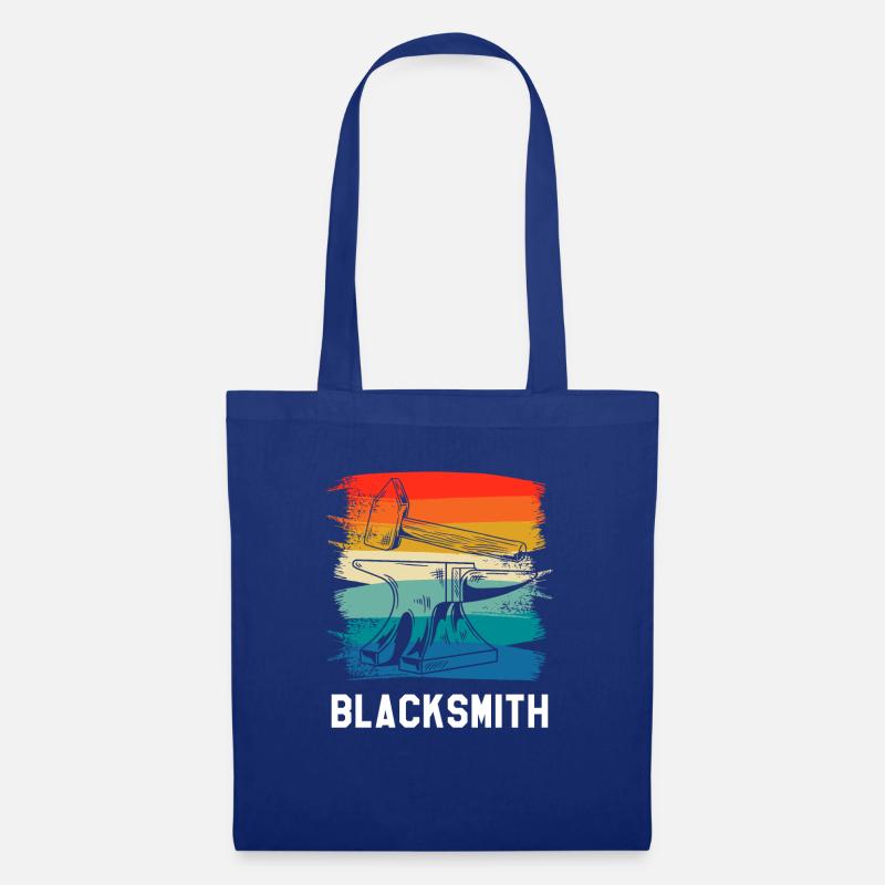 Rétro Vintage Classic Blacksmith Blacksmithing - Sac en tissu - bleu royal