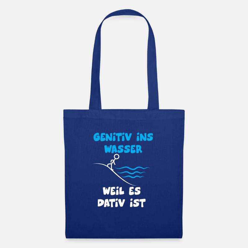Genitiv ins Wasser weil Dativ is - Stoffbeutel - Royalblau
