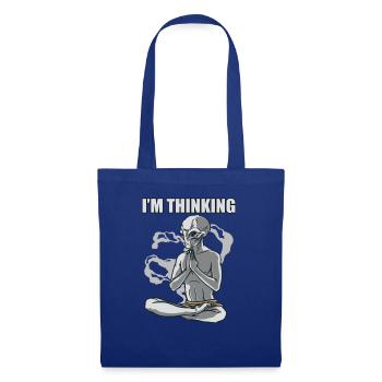 Ich Denke Alien Yoga Meditation Zitat Geschenk - Stoffbeutel - Royalblau - Vorne