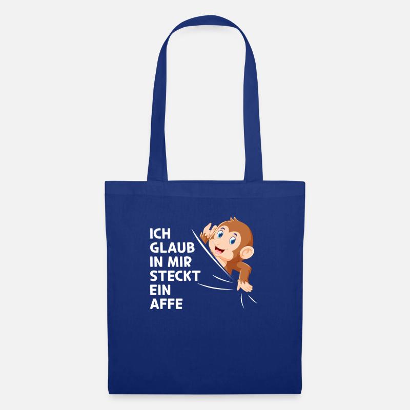 Ich glaub in mir steckt ein Affe - Orang-Utan Affe - Stoffbeutel - Royalblau
