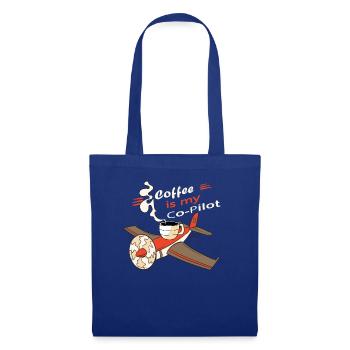 Kaffee Ist Mein Co-Pilot Assistant Flugzeuggetränk - Stoffbeutel - Royalblau - Vorne