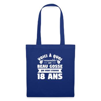 Voici A Quoi Ressemble Un Beau Gosse Qui Vient - Stoffbeutel - Royalblau - Vorne
