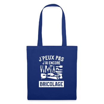 J'peux Pas J'ai Encore Bricolage Bricoleur - Stoffbeutel - Royalblau - Vorne