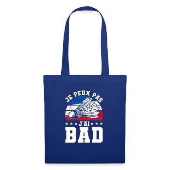 Je Peux Pas J'ai Bad Badminton - Stoffbeutel - Royalblau - Vorne