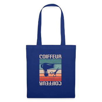 Vintage Retro Coiffeur Coiffure - Sac en tissu - bleu royal - Devant