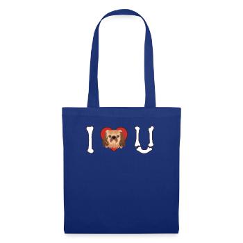 I Love Pekingese Bones Heart Puppy - Pet - Tote Bag - royal blue - Front