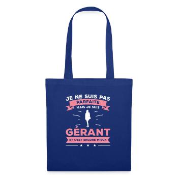 Je Ne Suis Pas Parfaite Mais Je Suis Gérant - Sac en tissu - bleu royal - Devant