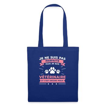 Je Ne Suis Pas Parfaite Mais Je Suis Vétérinaire - Sac en tissu - bleu royal - Devant