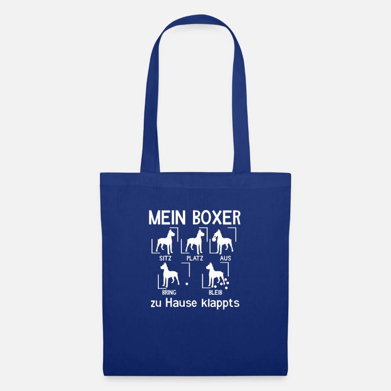 Mein Boxer Sitz Platz Aus Bleib Hundebesitzer - Stoffbeutel - Royalblau