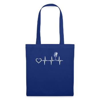 Podcasting Podcast Mic Podcast Heartbeat Heart Pod - Stoffbeutel - Royalblau - Vorne