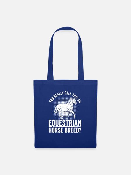Clydesdale Reiter Reitpferd - Stoffbeutel - Royalblau