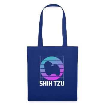 Amoureux des chiens Shih Tzu rétro - Sac en tissu - bleu royal - Devant