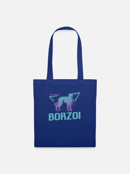 Retro Barsoi-Hundeliebhaber - Stoffbeutel - Royalblau