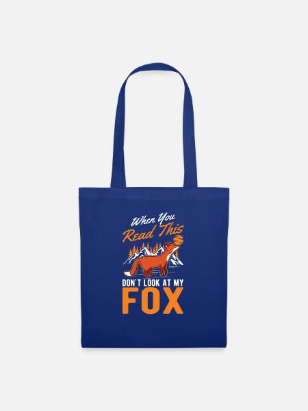Fuchs Geschenk Rotfuchs - Stoffbeutel - Royalblau